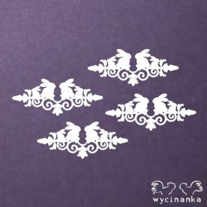 Tekturka Wycinanka Vintage Chic - Dekory z Zajączkami #1, 4szt